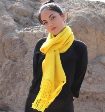 Alpaca geel sjaal