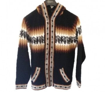 Alpaca hooded sweater black