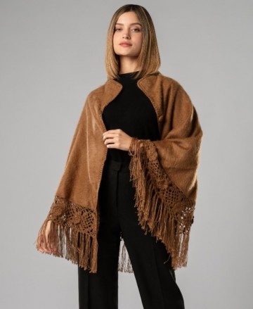 Alpaca poncho cape