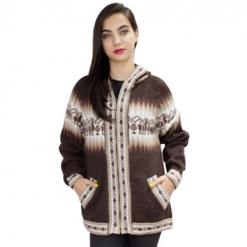 Alpaca wol jacket bruine