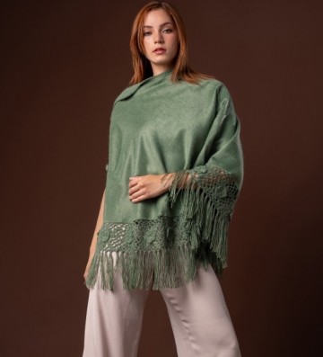 Alpaca wool poncho women