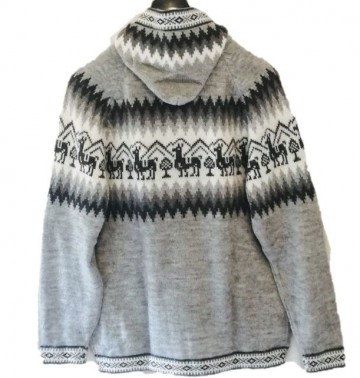 Alpaca wool sweater men silver