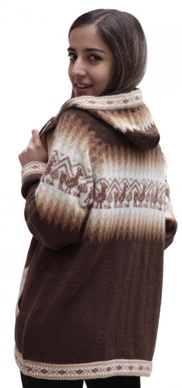 Alpacavestcapuchonbruin