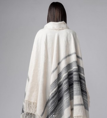 Alpacawol poncho white