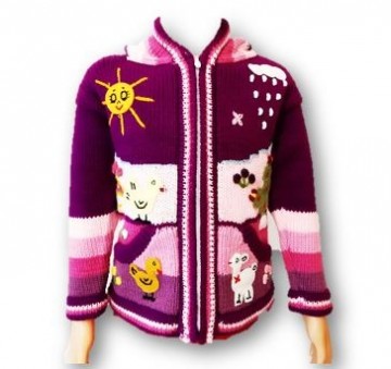 Aubergine kinder vest