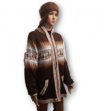 Bruine alpaca trui 1