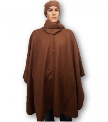 Camel alpaca heren poncho