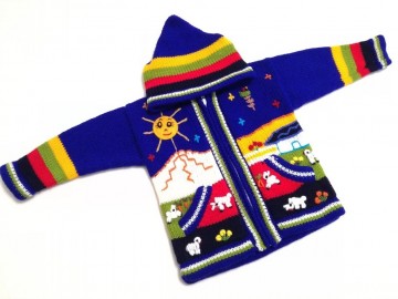 Peru kinder strickjacke azur