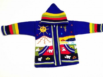 Peru kinder strickjacke azur