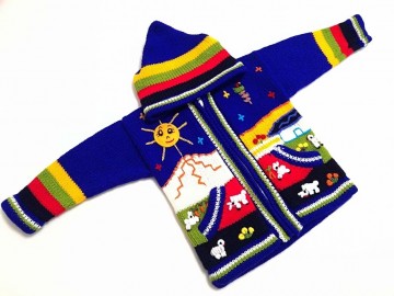 Peru kinder strickjacke azur