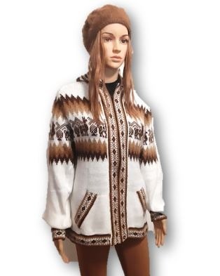 Creme alpacawol trui