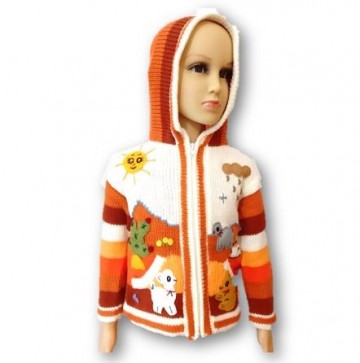 Creme orange kinder vesten