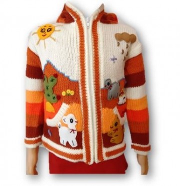 Creme orange kindervesten