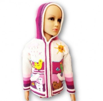 Crerme roze kinder vest