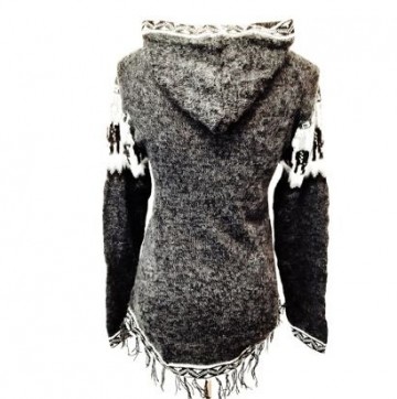 Donker grijs alpaca hoodie