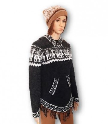 Grijs alpaca wol trui