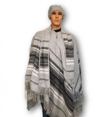 Grijze alpaca poncho