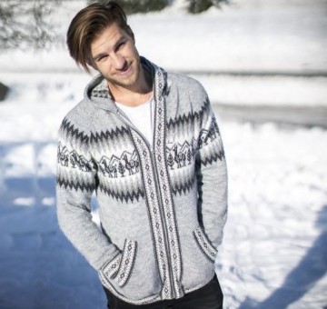 Grijze heren vest van alpacawol 4