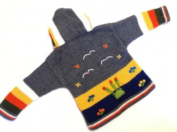 Peru kinder strickjacke hellanthrazit