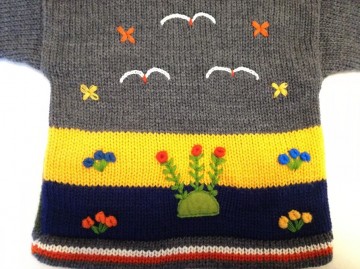 Peru kinder strickjacke hellanthrazit