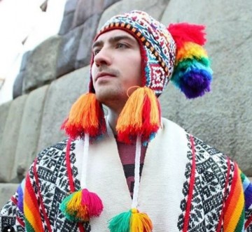 Peruanischer poncho Weiß