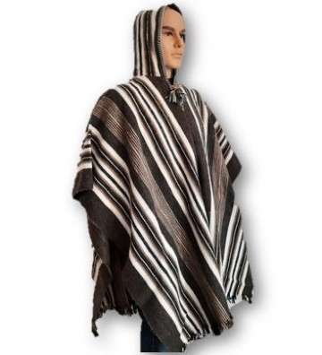 Hooded mens poncho
