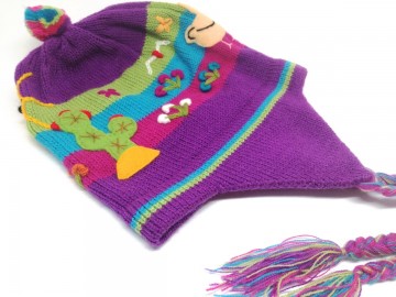 Strickmütze mit ohrenklappen bordeaux