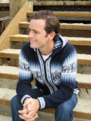 Marineblauw heren vest alpacawol