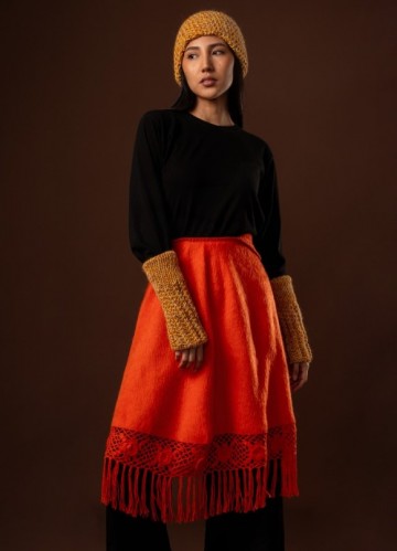 Orange poncho cape