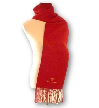 Rode alpaka sjaal
