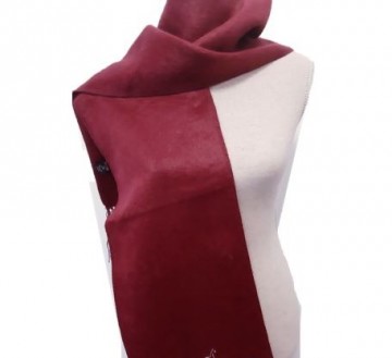 Wijnrood alpaca sjaal