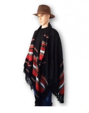 Zwarte alpaca cape 1