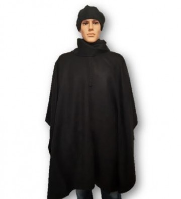 Zwarte alpaca heren cape